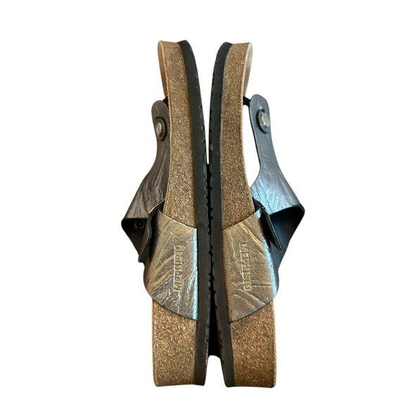 Mephisto Melinda Grey Metallic Silver Sandals Slip On Slides Size 40 10 Women's - Picture 11 of 11